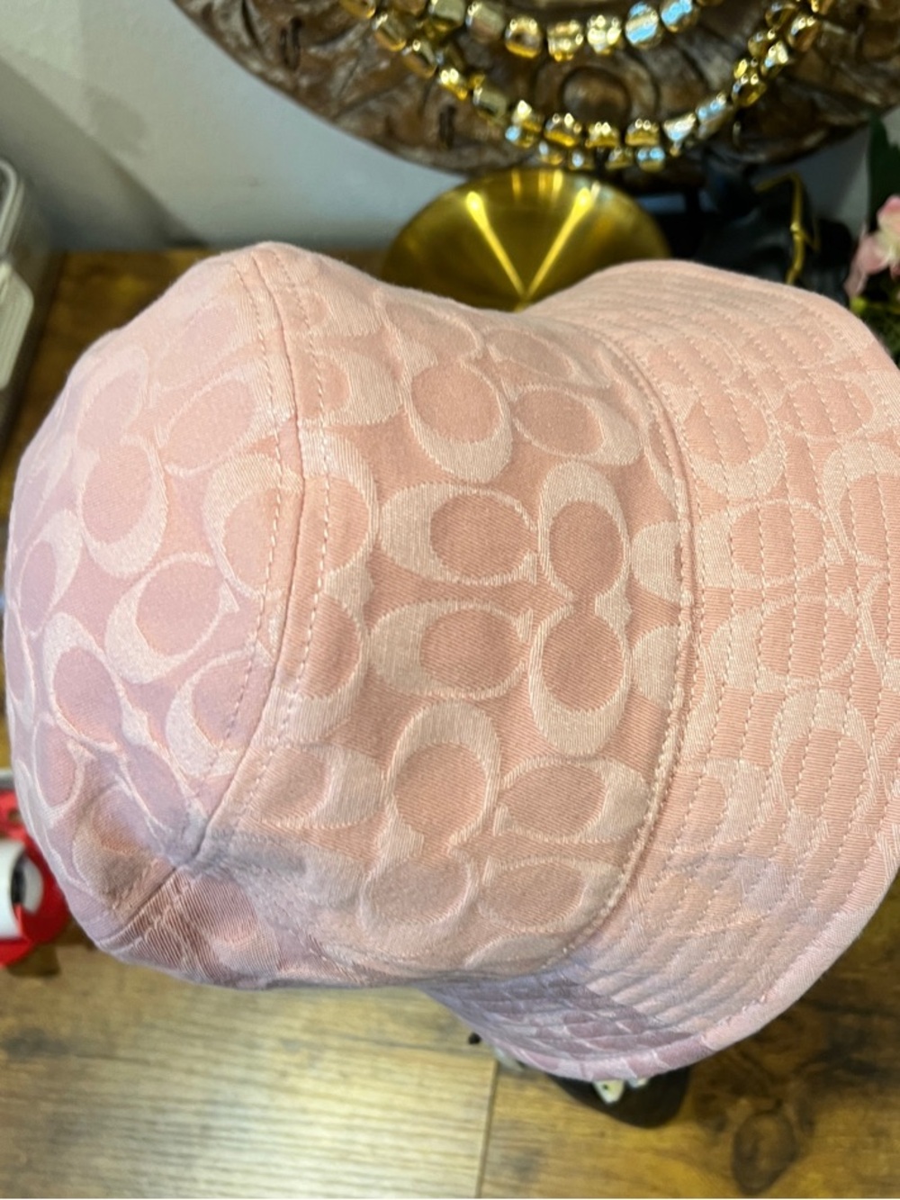 Classic Coach Signature Powder Pink Bucket Hat M/L New with Tags - Picture 5 of 8